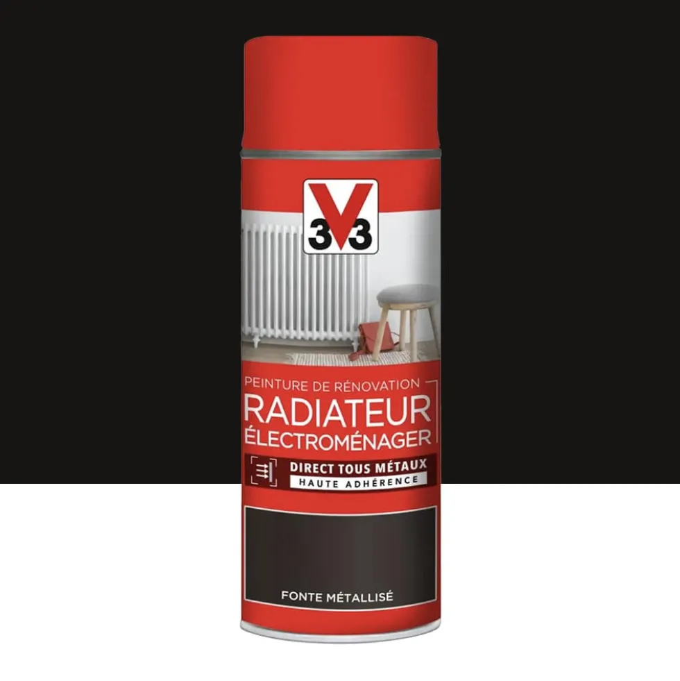 Aérosol Peinture De Rénovation V33 Radiateur Électroménager Fonte Métallisé