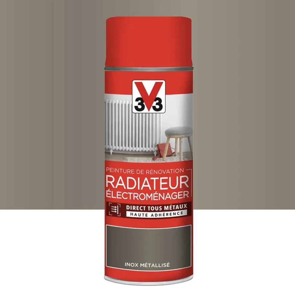 Aérosol Peinture De Rénovation V33 Radiateur Électroménager Inox Métallisé