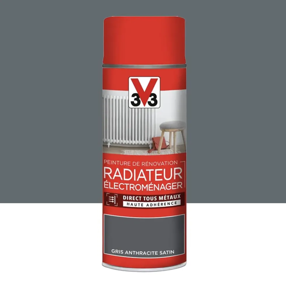 Aérosol Peinture De Rénovation V33 Radiateur Électroménager Gris anthracite