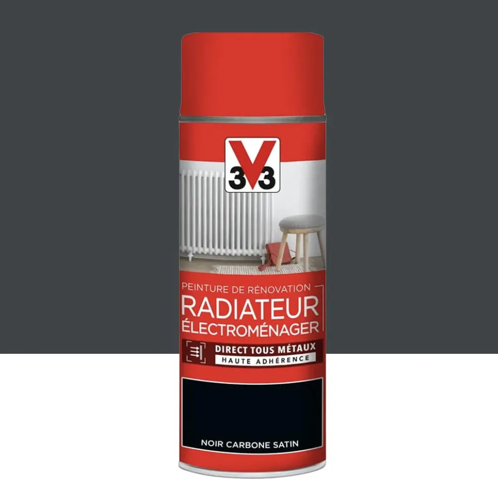 Aérosol Peinture De Rénovation V33 Radiateur Électroménager Noir carbone
