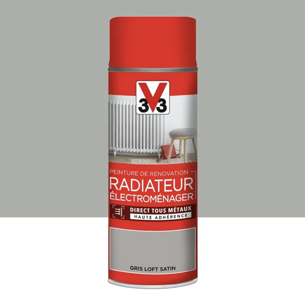 Aérosol Peinture De Rénovation V33 Radiateur Électroménager Gris Loft