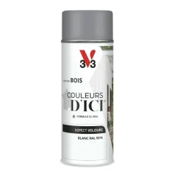 Aérosol Peinture pour Bois Extérieurs V33 Couleurs d'ICI Velours Blanc