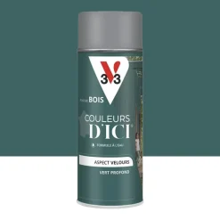 Aérosol Peinture pour Bois Extérieurs V33 Couleurs d'ICI Velours Vert profond
