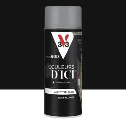 Aérosol Peinture pour Bois Extérieurs V33 Couleurs d'ICI Velours Noir