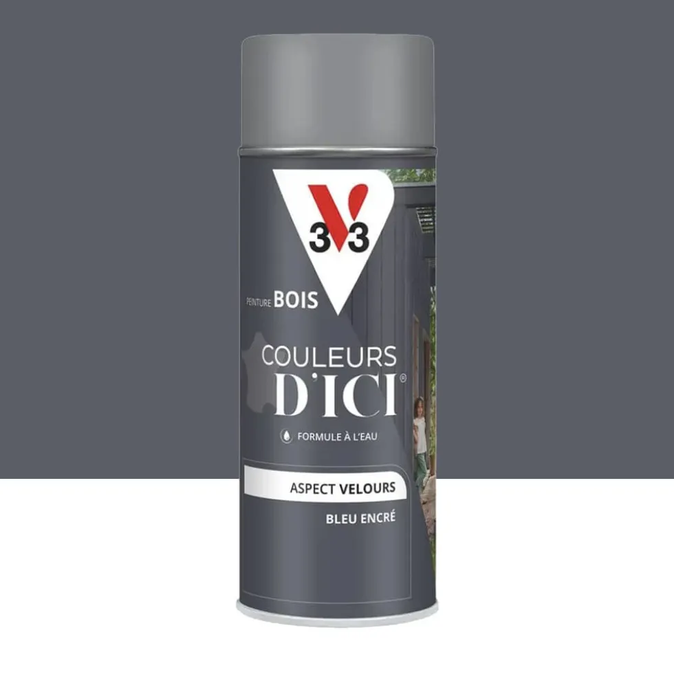 Aérosol Peinture pour Bois Extérieurs V33 Couleurs d'ICI Velours Bleu encré