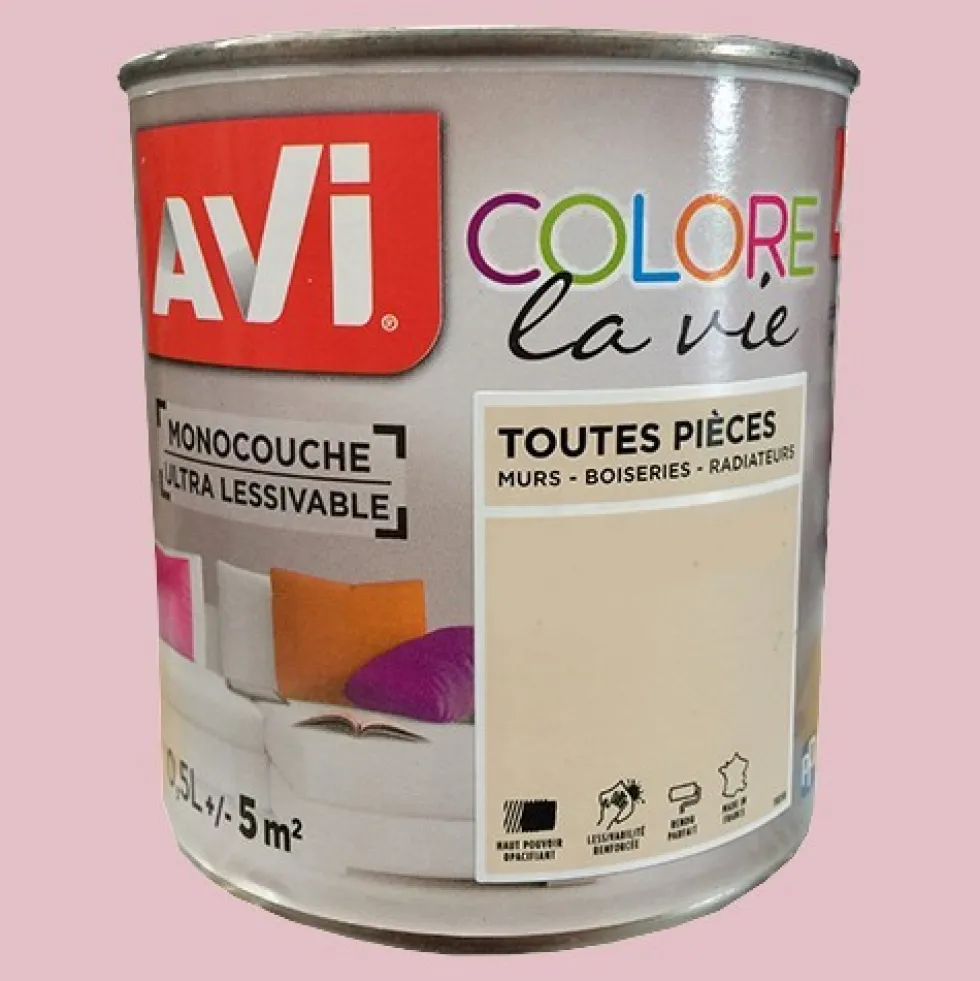AVI Colore la Vie Peinture Toutes pièces Rose bonbon