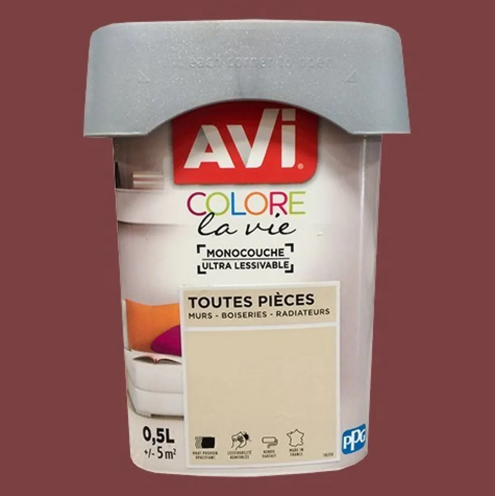 AVI Colore la Vie Peinture Toutes pièces Rouge passion