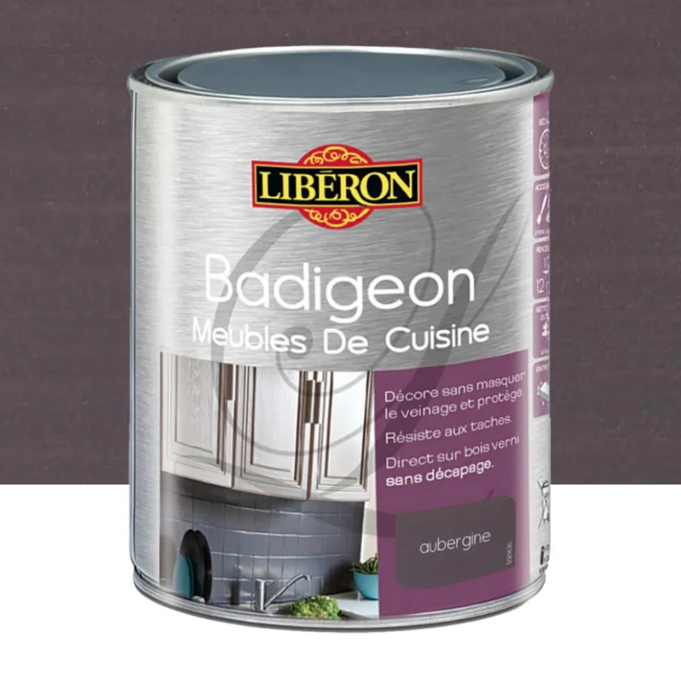 Badigeon (Boisine) Meubles de cuisine LIBERON Aubergine