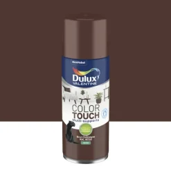 Bombe aérosol de peinture DULUX VALENTINE Color Touch Brun châtaigne satin