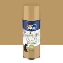 Bombe aérosol de peinture DULUX VALENTINE Color Touch Ocre doré satin