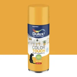 Bombe aérosol de peinture DULUX VALENTINE Color Touch Jaune signal brillant