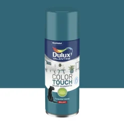 Bombe aérosol de peinture DULUX VALENTINE Color Touch Turquoise intense brillant