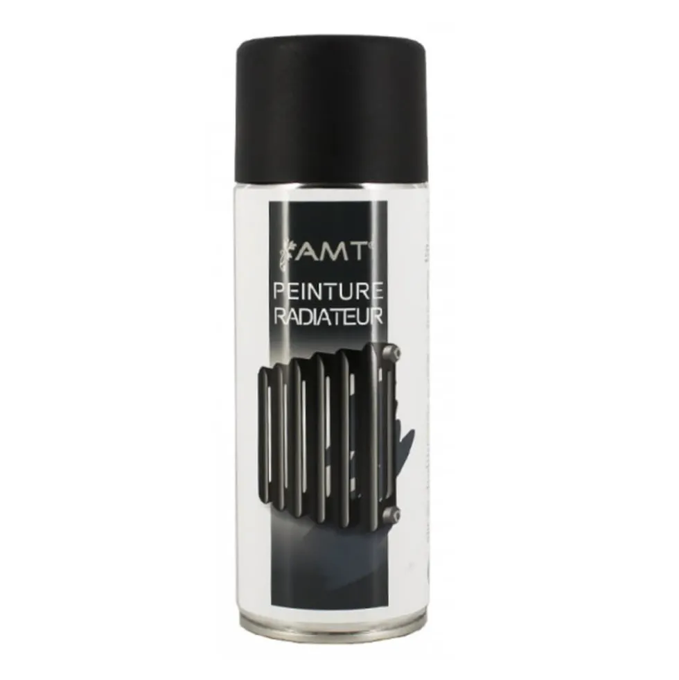Bombe de peinture aérosol AMT Peinture radiateur Noir Mat (BPR01)