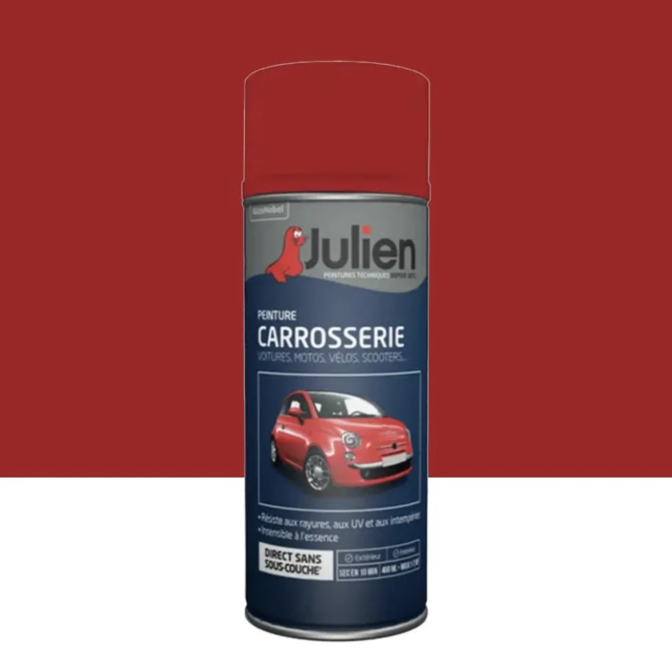 Bombe de peinture JULIEN Carrosserie Rouge course Brillant