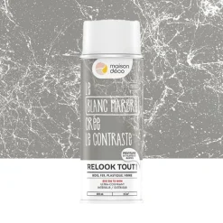 Bombe de peinture MAISON DECO Blanc marbré