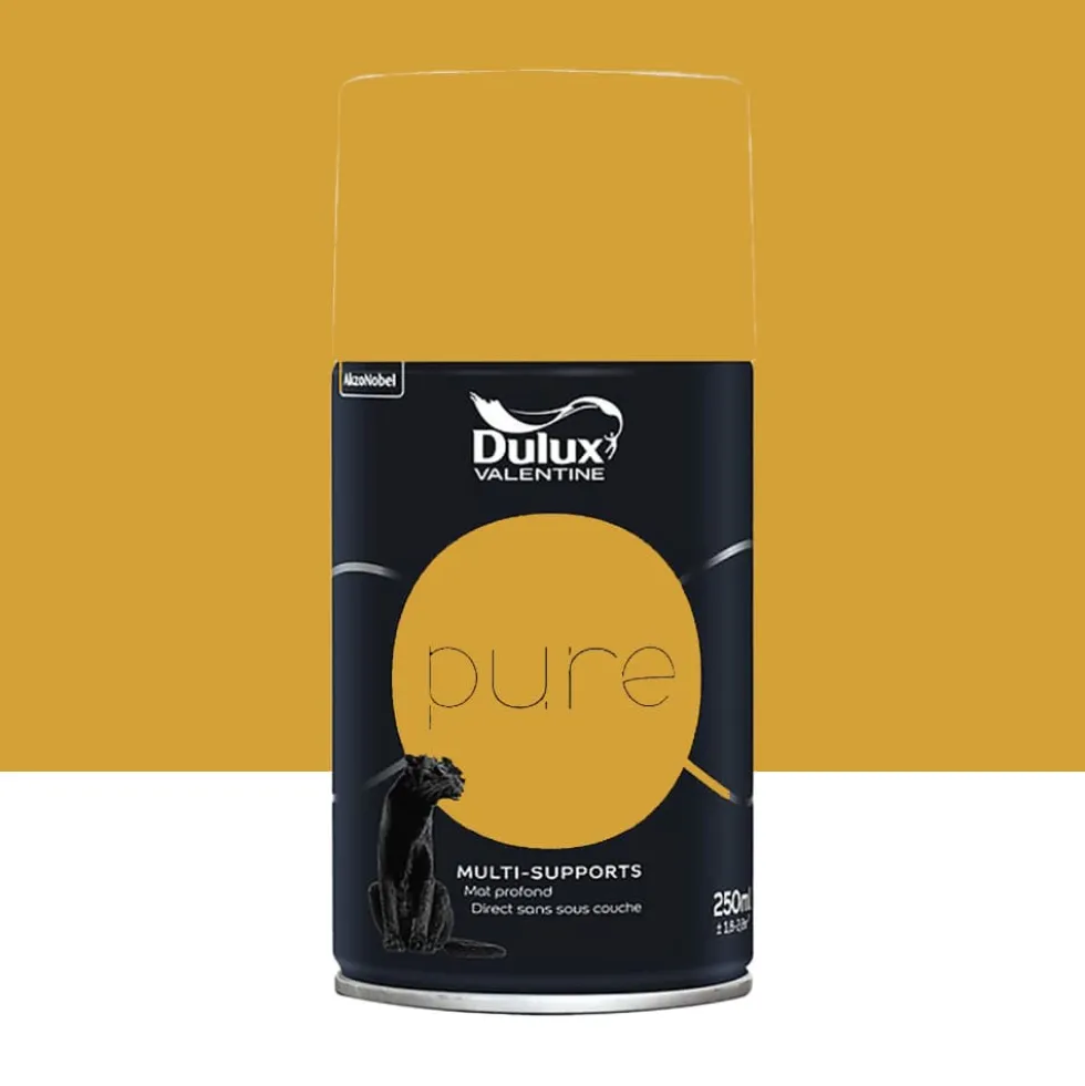Bombe de Peinture murs & boiseries Dulux Valentine Pure Jaune