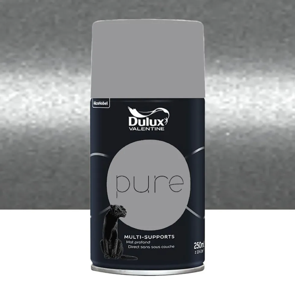 Bombe de Peinture murs & boiseries Dulux Valentine Pure Argent