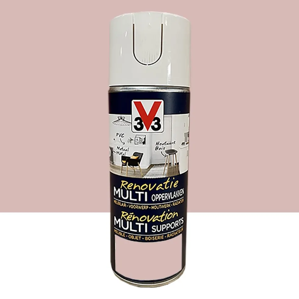 Bombe de peinture V33 Rénovation Multi-Supports Rose bohème