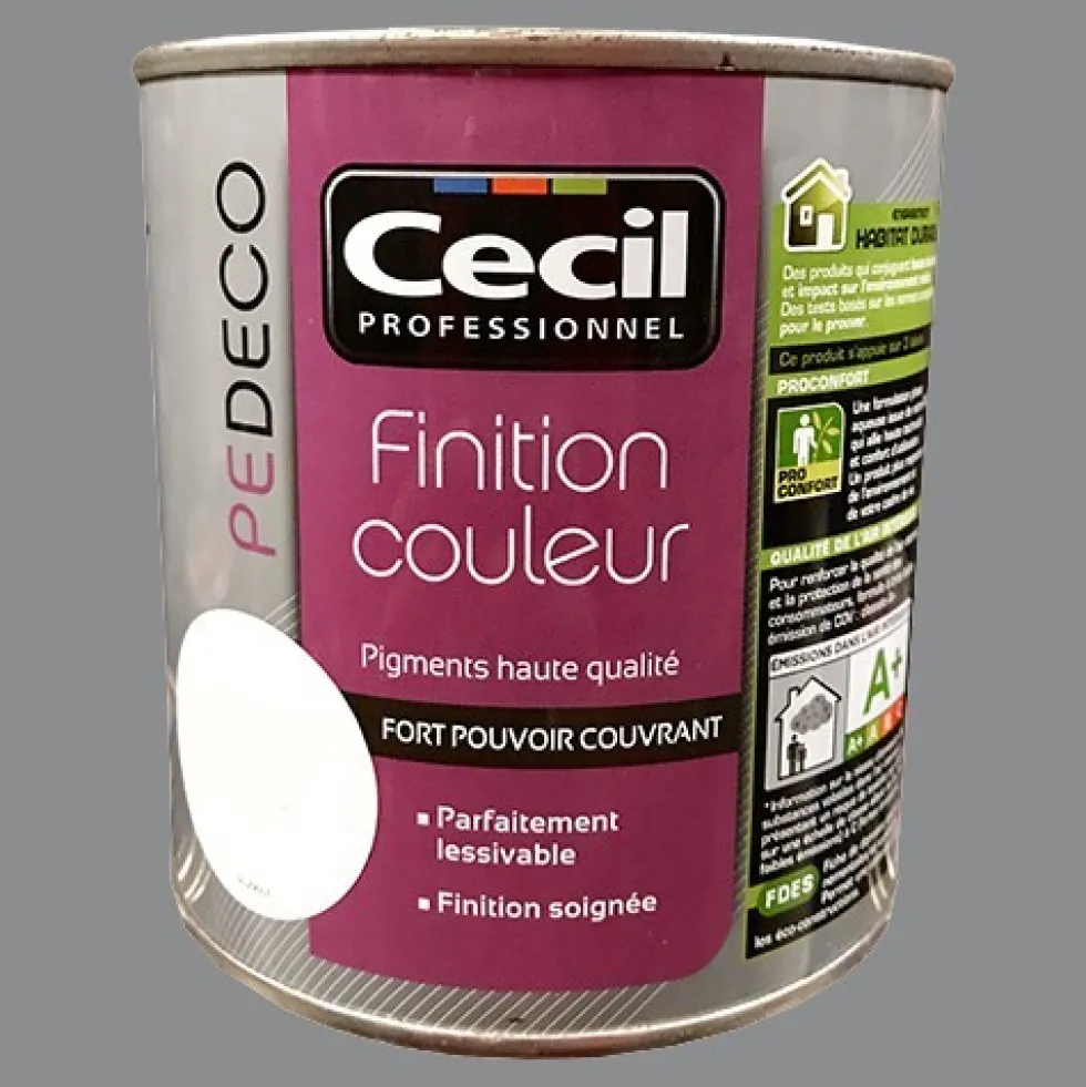 CECIL PE DECO Finition Couleur Gris béton Satin