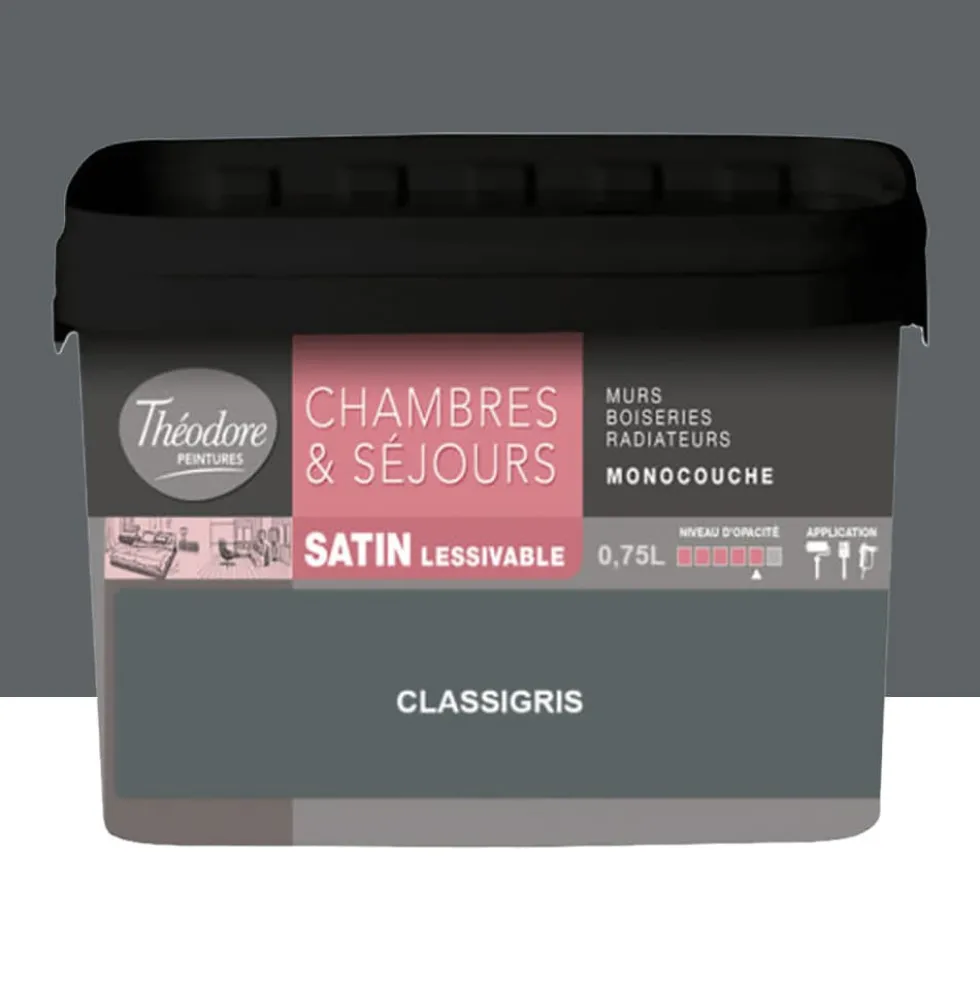Chambres & Séjours Théodore Satin Monocouche Classigris