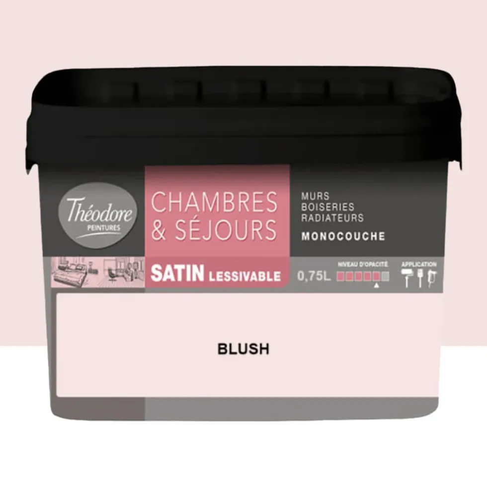 Chambres & Séjours Théodore Satin Monocouche Blush