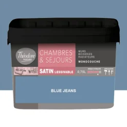 Chambres & Séjours Théodore Satin Monocouche Blue Jeans