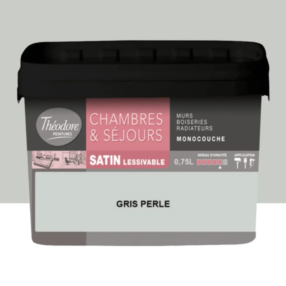 Chambres & Séjours Théodore Satin Monocouche Gris perle