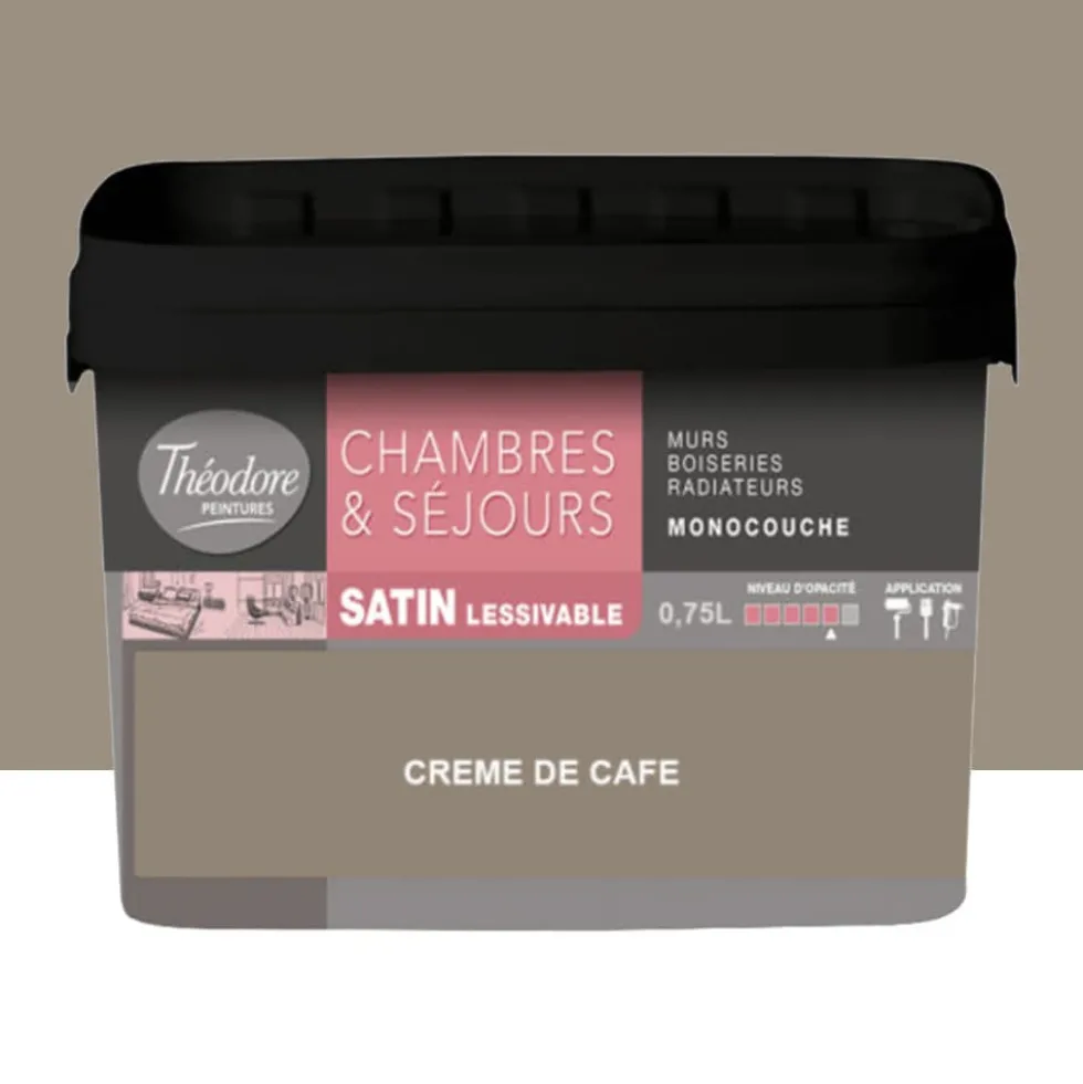 Chambres & Séjours Théodore Satin Monocouche Crème de café