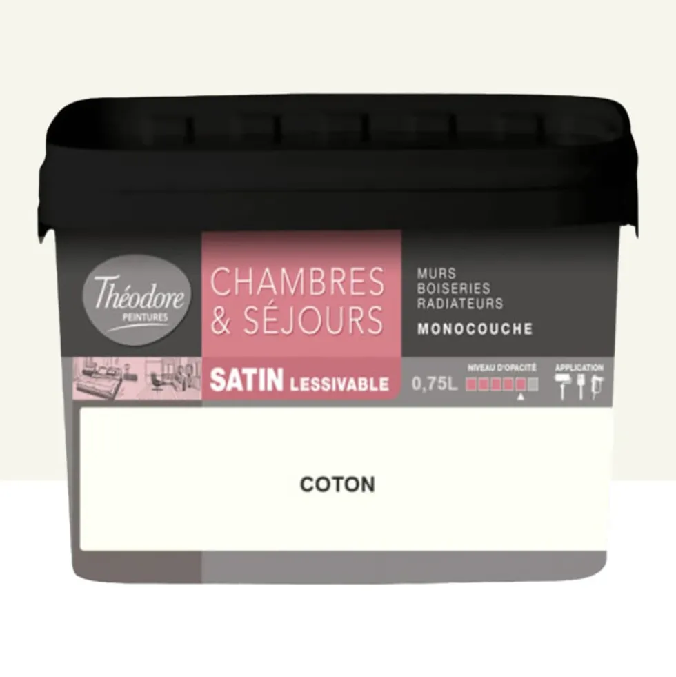 Chambres & Séjours Théodore Satin Monocouche Coton