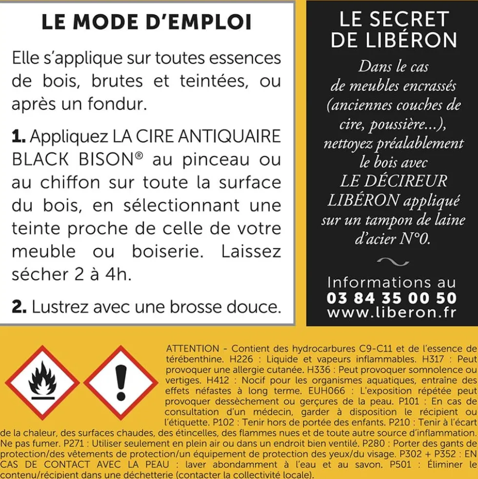 Cire antiquaire LIBÉRON Black Bison Acajou (liquide)