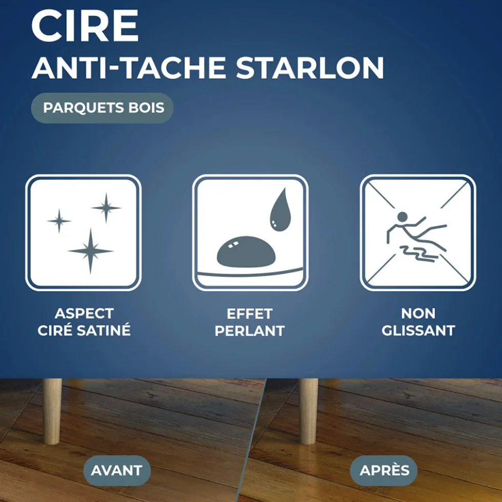 Cire Anti-Tâche Parquets STARWAX Bois Foncé