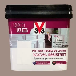 Déco LAB Peinture Meuble de cuisine 100% V33Résistant Humus