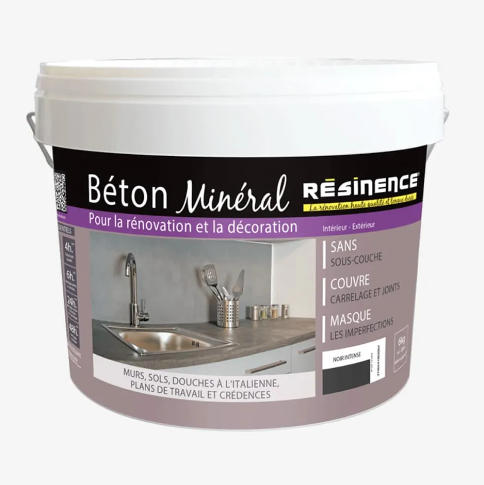 Enduit de rénovation RESINENCE Béton minéral Noir intense