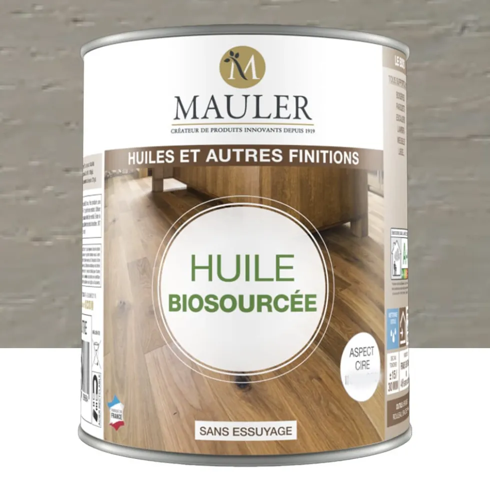 Huile biosourcée MAULER Gris perle ciré