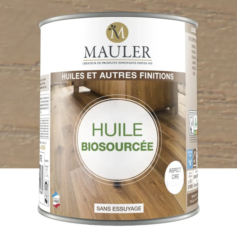 Huile biosourcée MAULER Gris taupe ciré