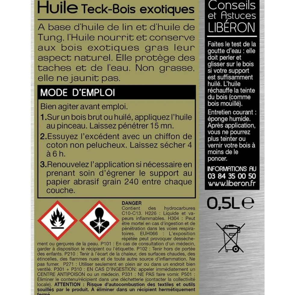 Huile Teck - Bois exotique LIBÉRON Incolore
