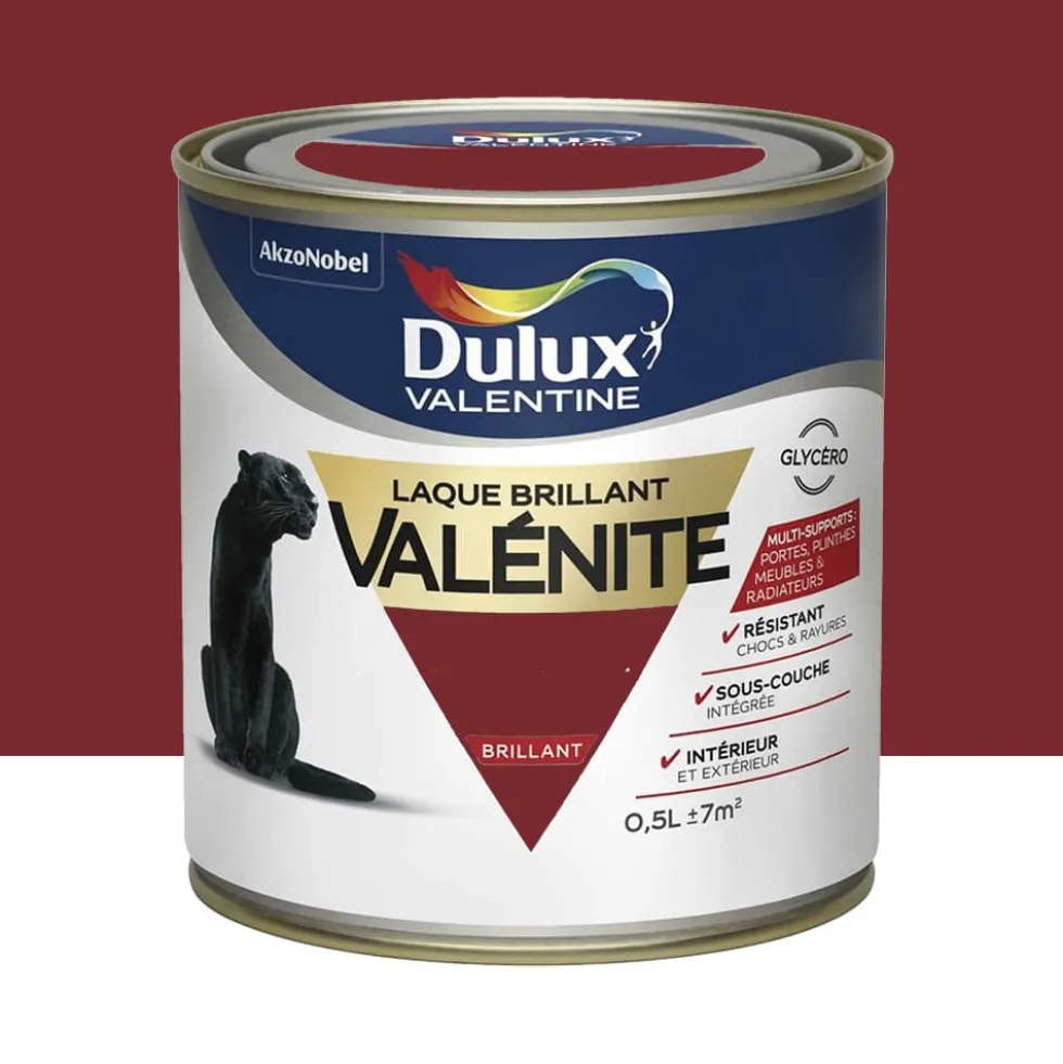 Laque brillant Dulux Valentine Valénite Rouge Basque