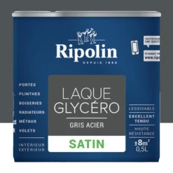 Laque Glycéro Ripolin Satin Gris Acier