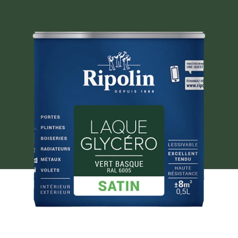 Laque Glycéro Ripolin Satin Vert Basque