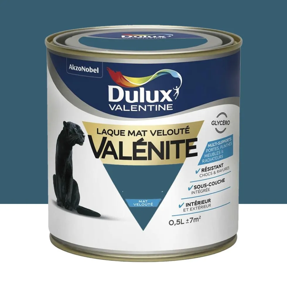 Laque mat velouté Dulux Valentine Valénite Bleu paon