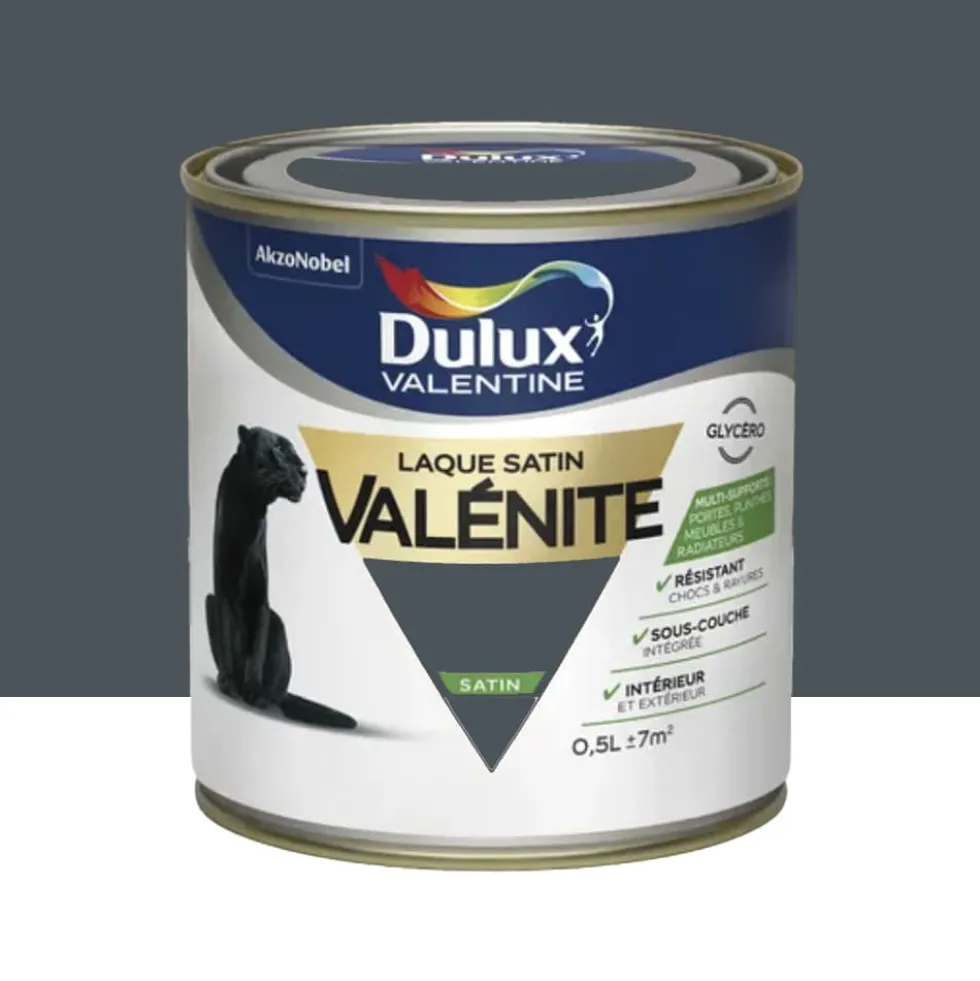 Laque satin Dulux Valentine Valénite Gris foncé