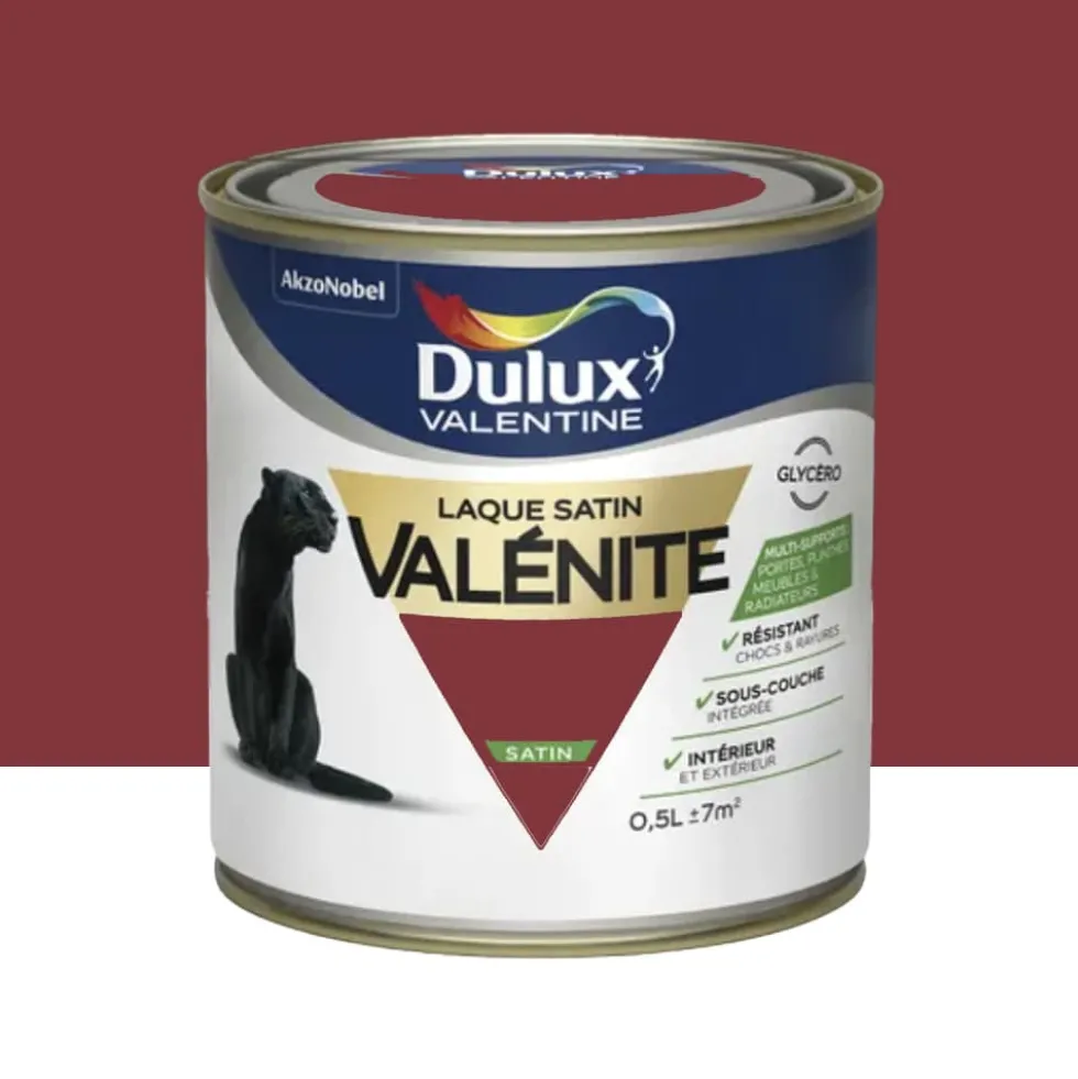 Laque satin Dulux Valentine Valénite Rouge Basque