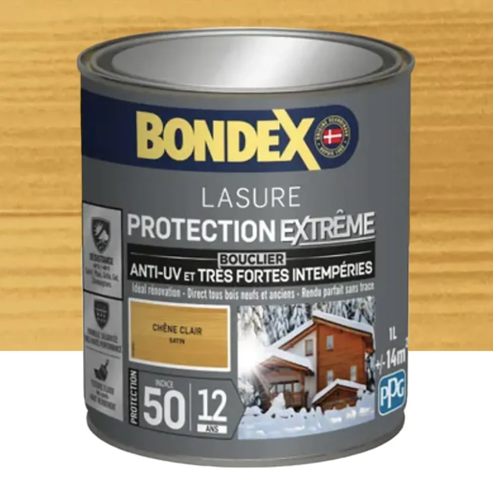 Lasure BONDEX Protection Extrême 12 ans Chêne clair