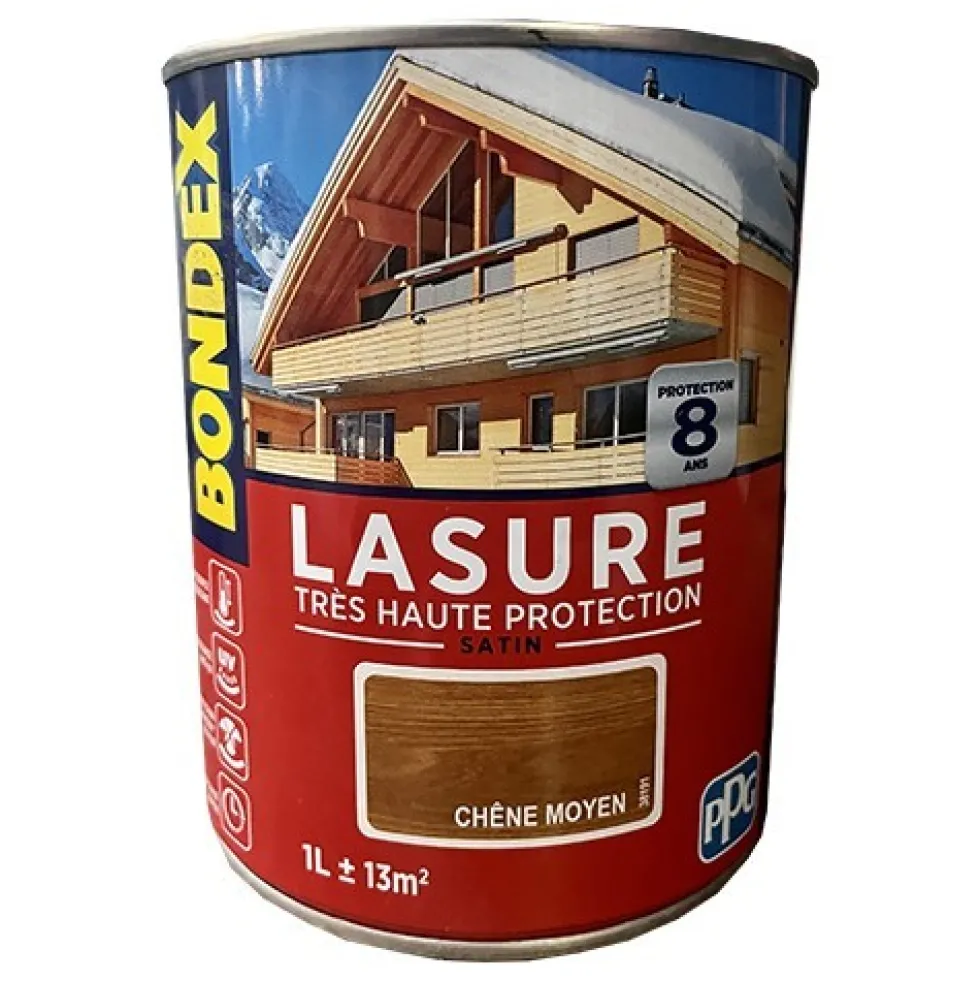 Lasure BONDEX Très Haute Protection 8 ans satin Chêne moyen