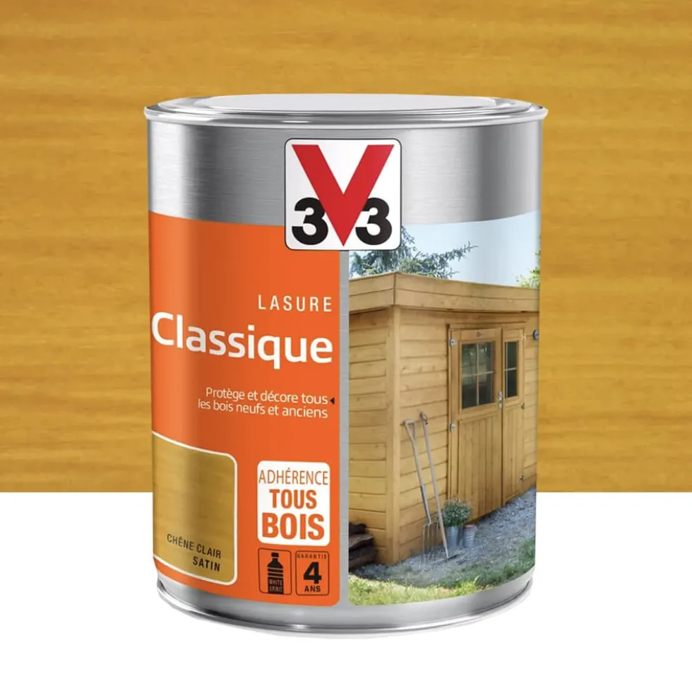 Lasure Classique 4 ans Adhérence Tous bois V33 Chêne clair