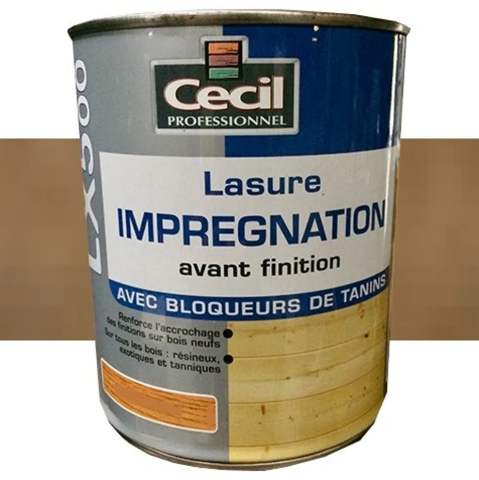 Lasure d'imprégnation Cécil Professionnel LX500 Bois foncé