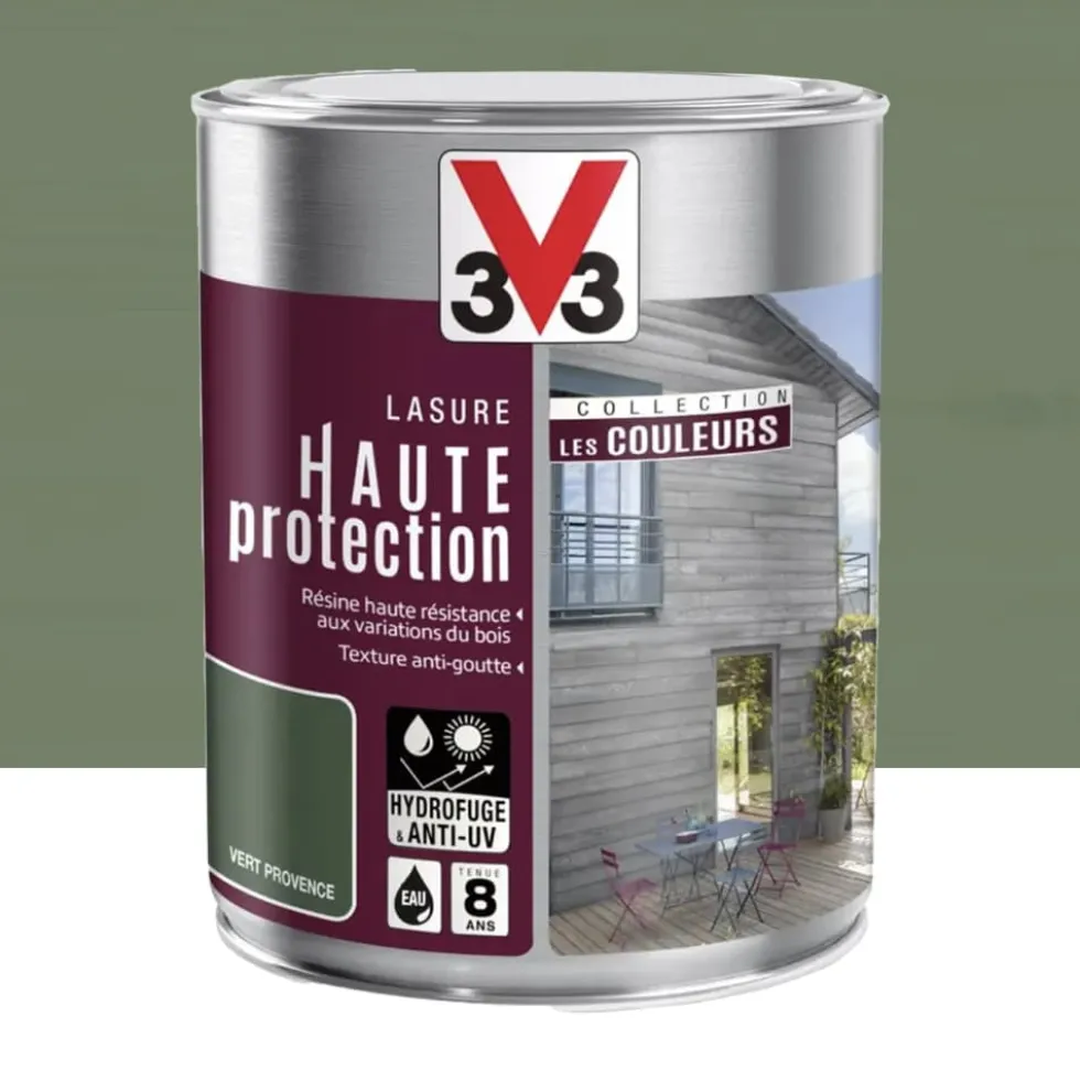 Lasure Haute Protection V33 Les Couleurs 8 ans Vert Provence