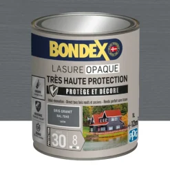 Lasure opaque BONDEX Très Haute Protection 8 ans Gris granit (ral 7040)