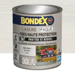 Lasure opaque BONDEX Très Haute Protection 8 ans Gris perle (ral 9002)
