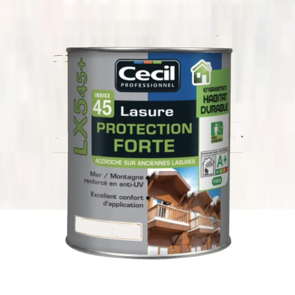 Lasure Protection Forte CECIL LX545+ Bois blanchi